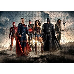 Justice League Kahramanlar Puzzle Yapboz Mdf Ahşap 500 Parça