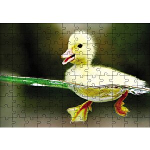 Yavru Sarı Ördek Puzzle Yapboz Mdf Ahşap 120 Parça