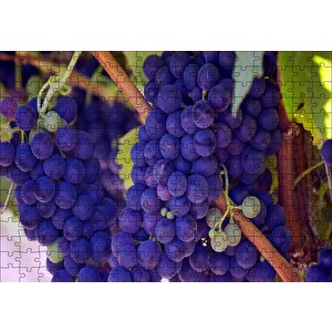 Dalında Şaraplık Kara Üzümler Puzzle Yapboz Mdf Ahşap 255 Parça