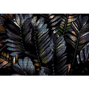 Koyu Yeşil Yapraklar Karanlık Mod Puzzle Yapboz Mdf Ahşap 1000 Parça