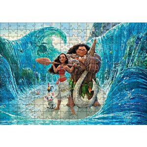 Prenses Moana Vaiana Ve Dalgalar Puzzle Yapboz Mdf Ahşap 255 Parça
