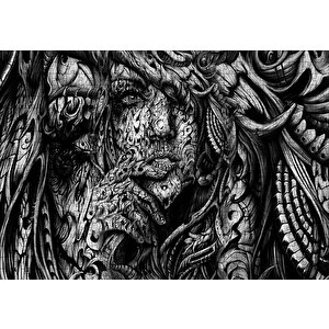 Düşünen Kadın Portresi Metal Gravür Puzzle Yapboz Mdf Ahşap 500 Parça