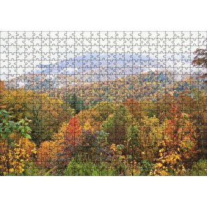 Appalachian Dağlarında Sonbahar Renkleri Puzzle Yapboz Mdf Ahşap 500 Parça
