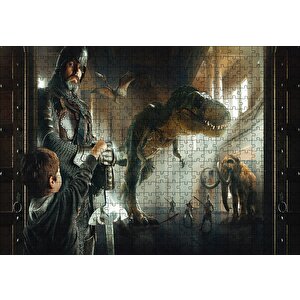 Müzede Bir Gece Çocuk Şövalye Dinozor Ve Mamut Puzzle Yapboz Mdf Ahşap 500 Parça