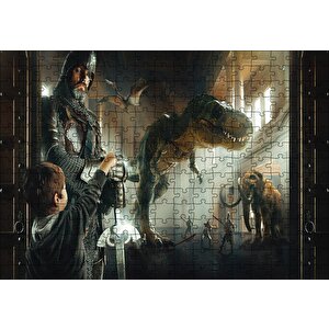 Müzede Bir Gece Çocuk Şövalye Dinozor Ve Mamut Puzzle Yapboz Mdf Ahşap 255 Parça