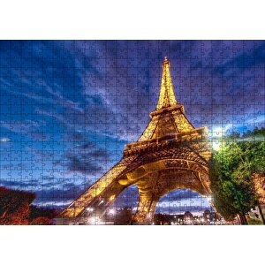 Eyfel Kulesi Gece Işıkları Puzzle Yapboz Mdf Ahşap 500 Parça