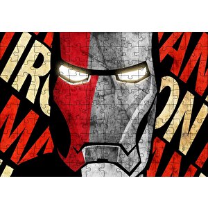 Iron Man Yakın Plan İllüstrasyon Puzzle Yapboz Mdf Ahşap 120 Parça