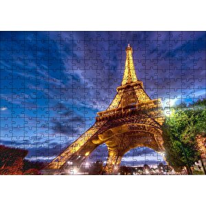 Eyfel Kulesi Gece Işıkları Puzzle Yapboz Mdf Ahşap 255 Parça