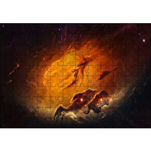 Kızıl Nebula Ve Yıldızlar Puzzle Yapboz Mdf Ahşap 120 Parça