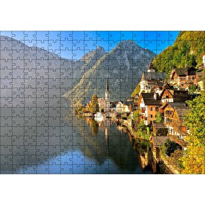 Goisern Hallstättersee Avusturya Doğada Evler Görseli Puzzle Yapboz Mdf Ahşap 255 Parça