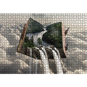 Fantastik Kitap İçinde Doğa Puzzle Yapboz Mdf Ahşap 1000 Parça