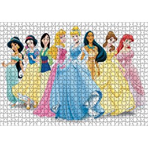 Disney Prenses Karakterleri Puzzle Yapboz Mdf Ahşap 1000 Parça