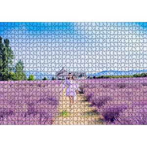 Lavanta Tarlaları Arasındaki Kız Puzzle Yapboz Mdf Ahşap 1000 Parça
