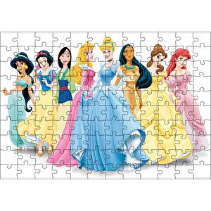 Disney Prenses Karakterleri Puzzle Yapboz Mdf Ahşap 120 Parça