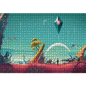 No Man's Sky Medeniyet Kompozisyon Puzzle Yapboz Mdf Ahşap 1000 Parça