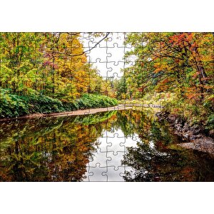 İngiltere Baker Nehri Sonbahar Renkleri Puzzle Yapboz Mdf Ahşap 120 Parça