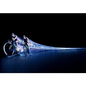 Triatlon Pedal İllüstrasyon Puzzle Yapboz Mdf Ahşap 255 Parça