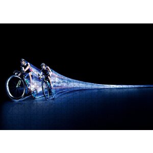 Triatlon Pedal İllüstrasyon Puzzle Yapboz Mdf Ahşap 500 Parça
