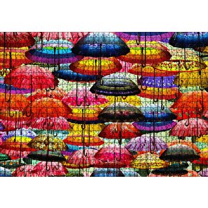 Rengarenk Şemsiyeler Puzzle Yapboz Mdf Ahşap 1000 Parça