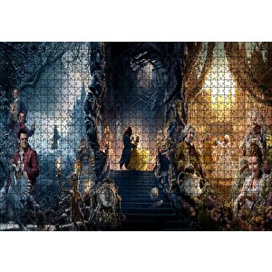 Beauty And The Beast Kompozisyon Puzzle Yapboz Mdf Ahşap 1000 Parça