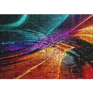 Renkli Gradyanlar Ve Yansımaları Puzzle Yapboz Mdf Ahşap 120 Parça