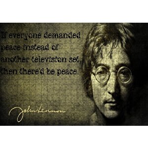 John Lennon Barış Mottosu Puzzle Yapboz Mdf Ahşap 500 Parça