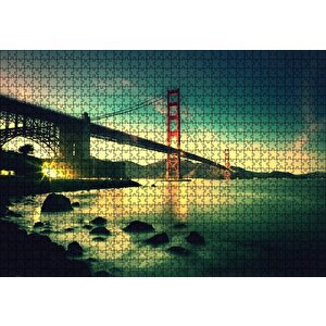 Golden Gate Köprüsü Dijital Art Puzzle Yapboz Mdf Ahşap 1000 Parça