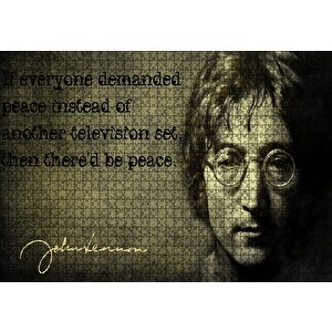 John Lennon Barış Mottosu Puzzle Yapboz Mdf Ahşap 1000 Parça