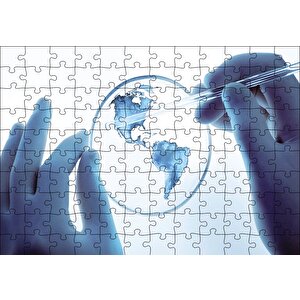 Mercekteki Harita Puzzle Yapboz Mdf Ahşap 120 Parça