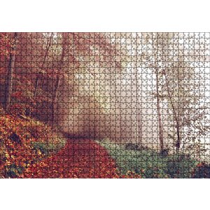 Sonbaharda Orman Patikası Puzzle Yapboz Mdf Ahşap 1000 Parça