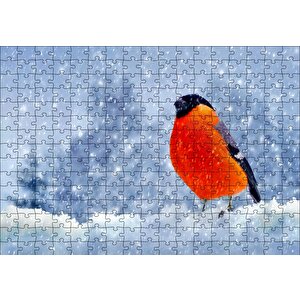 Karlar İçinde Şakrak Kuşu Puzzle Yapboz Mdf Ahşap 255 Parça