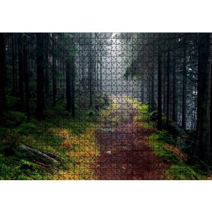 Sisli Ormandaki Patika Puzzle Yapboz Mdf Ahşap 1000 Parça