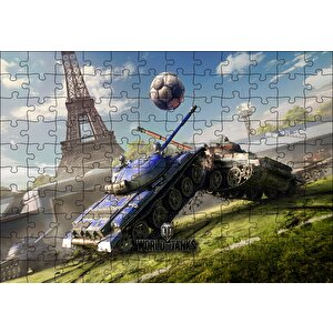 World Of Tanks Paris'te Futbol Puzzle Yapboz Mdf Ahşap 120 Parça