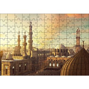 Mısır Ramazan Camii Ve Şehir Manzarası Puzzle Yapboz Mdf Ahşap 120 Parça