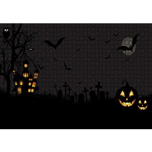 Cadılar Bayramı Dolunay Balkabakları Yarasalar Baykuşlar Puzzle Yapboz Mdf Ahşap 1000 Parça