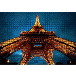 Günbatımı Eyfel Kulesi Alttan Görünüş Puzzle Yapboz Mdf Ahşap 1000 Parça