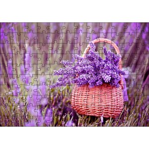 Sepette Lavantalar Puzzle Yapboz Mdf Ahşap 120 Parça