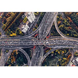 Kuşbakışı Otoyollar Ve Viyadükler Puzzle Yapboz Mdf Ahşap 255 Parça
