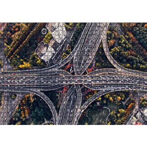 Kuşbakışı Otoyollar Ve Viyadükler Puzzle Yapboz Mdf Ahşap 1000 Parça