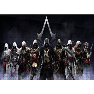 Assassins Creed Tüm Suikastçiler Puzzle Yapboz Mdf Ahşap 500 Parça