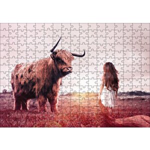 Çocuk Ve Boğa Puzzle Yapboz Mdf Ahşap 255 Parça