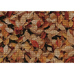 Üstüste Sonbahar Yaprakları Puzzle Yapboz Mdf Ahşap 1000 Parça