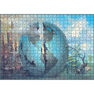 Makineleşme Ve Doğanın Savaşı Dünyayı Bölüyor Puzzle Yapboz Mdf Ahşap 500 Parça