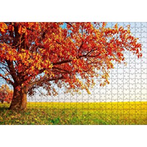 Cakapuzzle  Sonbahar Renklerinde İhtiyar Ağaç Puzzle Yapboz Mdf Ahşap