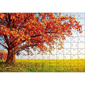Sonbahar Renklerinde İhtiyar Ağaç Puzzle Yapboz Mdf Ahşap 120 Parça