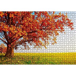 Sonbahar Renklerinde İhtiyar Ağaç Puzzle Yapboz Mdf Ahşap 1000 Parça
