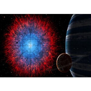 Gezegenler Ve Evren Kesiti Puzzle Yapboz Mdf Ahşap 120 Parça