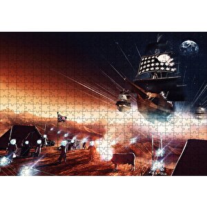 Marsta İnsan Yaşamı Ve Gemiler Puzzle Yapboz Mdf Ahşap 500 Parça