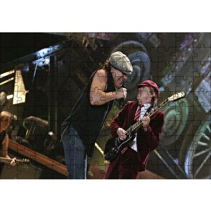 Acdc Angus Ve Malcolm Young Sahnede Puzzle Yapboz Mdf Ahşap 120 Parça