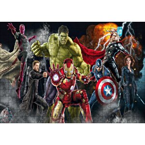 Çizgi Roman Superhero Yenilmezler Örümcek Adam Görseli Puzzle Yapboz Mdf Ahşap 255 Parça
